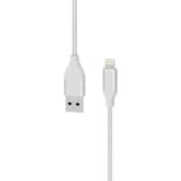 XLAYER 217076 1 x USB Stecker auf 1 x Apple Lightning Ladekabel 1,5m Silber