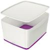Leitz MyBox WOW Aufbewahrungsbox 18 L Weiß, Lila Kunststoff 31,8 x 38,5 x 19,8 cm
