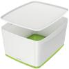 Leitz MyBox WOW Aufbewahrungsbox 18 L Weiß, Grün Kunststoff 31,8 x 38,5 x 19,8 cm