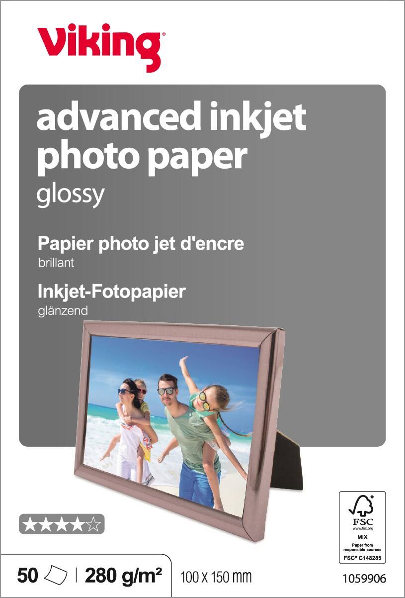 Office Depot 1059906 Fotopapier Glänzend 100 x 150mm 280 g/m² Weiß 50 Stück