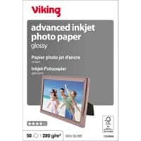 Viking Inkjet Fotopapier Glänzend DIN A6 280 g/m² Weiß 50 Blatt
