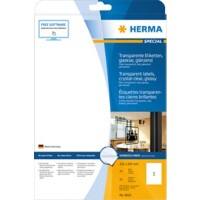 HERMA Transparente Etiketten 8020 Rechteckig DIN A4 210 x 297 mm 25 Blatt à 1 Etikett