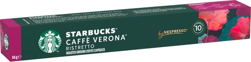 Starbucks by Nespresso Caffe Verona Kaffeekapseln Kapseln Packung Ristretto 10/10 Stark 10 Stück à 5.5 g