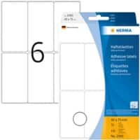 HERMA Mehrzwecketiketten 2590 Weiß Rechteckig 40 x 75 mm 32 Blatt à 6 Etiketten