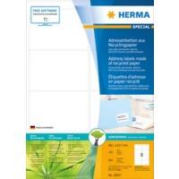 HERMA Recycelte Etiketten 10827 Weiß Rechteckig 99,1 x 67,7 mm 100 Blatt à 8 Etiketten