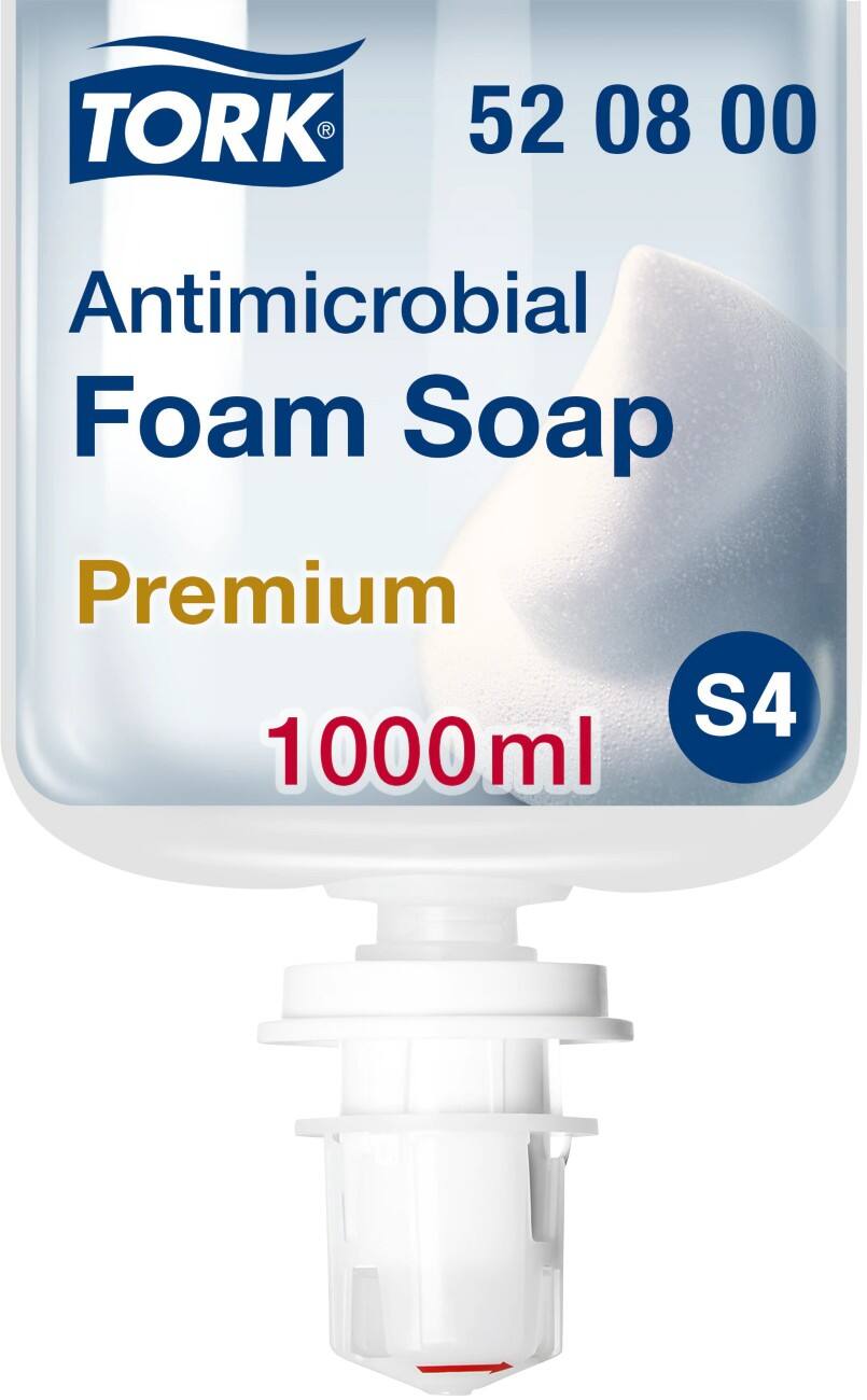 Tork Antibakterielle Schaumseife (Biozid) Antibakterielle Seife Antibakteriell S4 Transparent 520800 6 Flaschen à 1 L
