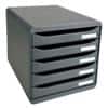 Exacompta Schubladenbox mit 5 Schubladen Big Box Plus Kunststoff Grau 27,8 x 34,7 x 27,1 cm