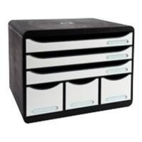 Exacompta Schubladenbox mit 6 Schubladen Big Box Plus Kunststoff Schwarz, Weiß 35,5 x 27 x 27,1 cm