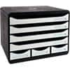 Exacompta Schubladenbox mit 7 Schubladen Store-Box Mini Kunststoff Schwarz, Weiß 35,5 x 27 x 27,1 cm