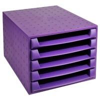 Exacompta Schubladenbox mit 5 Schubladen Toolbox Maxi Kunststoff Schwarz 28,4 x 38,7 x 21,8 cm