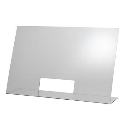 Mobile Schutzscheibe für Tisch und Theke Plexiglas Transparent 750 x 180 x 480 mm