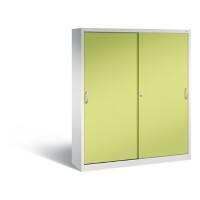 C+P Schiebetürenschrank Acurado H1950xB1600xT400mm Korpus Lichtgrau Fronten Viridingrün Anzahl Fächer: 8