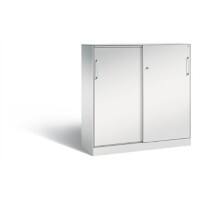 C+P Schiebetürenschrank Asisto H1310xB1200xT435mm Korpus Lichtgrau Fronten Lichtgrau Inneneinrichtung Lichtgrau Abdeckplatte HellgrauAnzahl Fächer: 2