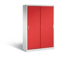C+P Schiebetürenschrank Acurado H1950xB1200xT500mm Korpus Lichtgrau Fronten Feuerrot Anzahl Fächer: 6