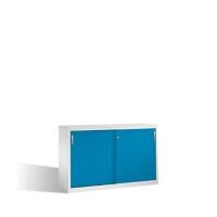 C+P Sideboard mit Schiebetüren Acurado H1000xB1600xT500mm Korpus Lichtgrau Fronten Lichtblau Anzahl Fächer: 4