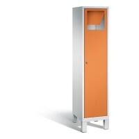 C+P Wäsche-Sammelschrank Evolo, H1850xB420xT500mm Korpus Lichtgrau Fronten Gelborange 1 Abteil