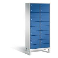 C+P Laptopschrank Evolo H1850xB810xT500mm Korpus Lichtgrau Fronten Enzianblau
