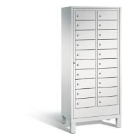 C+P Wäsche-Sammelschrank Evolo, H1850xB810xT500mm Korpus Lichtgrau Fronten Lichtgrau 2 Abteile mit je 10 Fächern