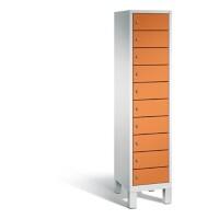 C+P Laptopschrank Evolo H1850xB420xT500mm Korpus Lichtgrau Fronten Gelborange