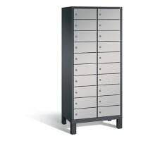C+P Laptopschrank Evolo H1850xB810xT500mm Korpus Schwarzgrau Fronten Weißaluminium