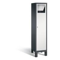 C+P Wäsche-Sammelschrank Evolo, H1850xB420xT500mm Korpus Schwarzgrau Fronten Lichtgrau 1 Abteil