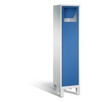 C+P Wäsche-Sammelschrank Evolo, H1850xB420xT500mm Korpus Lichtgrau Fronten Enzianblau 1 Abteil