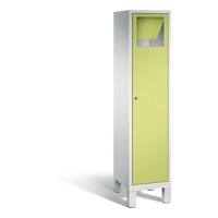 C+P Wäsche-Sammelschrank Evolo, H1850xB420xT500mm Korpus Lichtgrau Fronten Viridingrün 1 Abteil