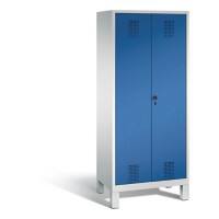 C+P Putzmittel-Spind Evolo, H1850xB810xT500mm Korpus Lichtgrau Fronten Enzianblau