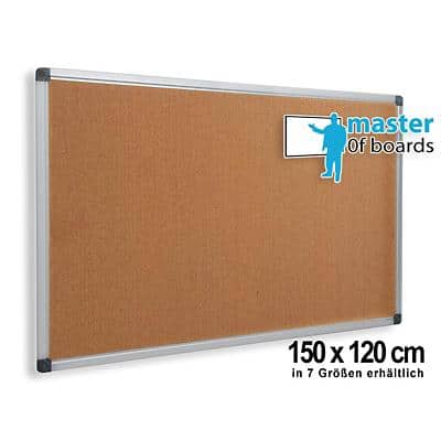 Master of Boards Kork-Pinnwand mit Alurahmen 150x120 cm
