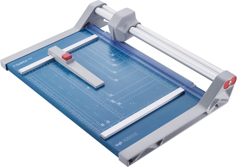 Dahle Professional Rollenschneidemaschine DIN A4 360 mm Selbstschärfendes Stahl-Rundmesser Blau 20 Blatt