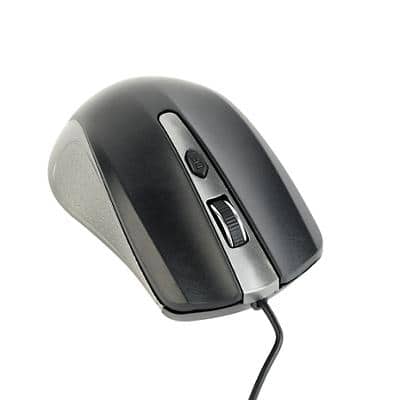 Gembird MUS-4B-01-GB Optische USB Kabelgebundene Maus für Rechtshänder 1.35 m Kabel Schwarz, Grau