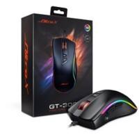 INTER-TECH GT-300+ Optische USB Kabelgebundene Maus 1.7 m Kabel für Rechtshänder Schwarz