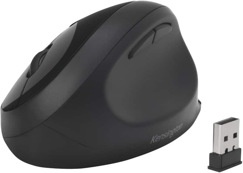 Kensington Pro Fit Dual Kabellose Ergonomische Maus K75404EU Optisch Für Rechtshänder Bluetooth/USB-A Nano Receiver Schwarz