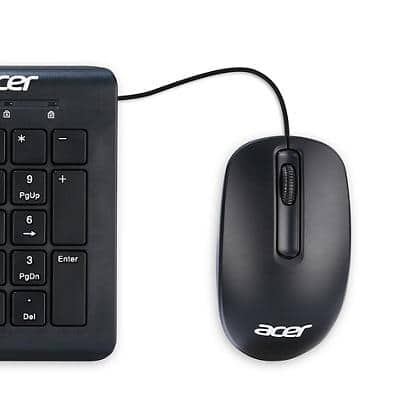 Acer Optische USB Kabelgebundene Maus Beidhändig Schwarz NP.MCE1A.006
