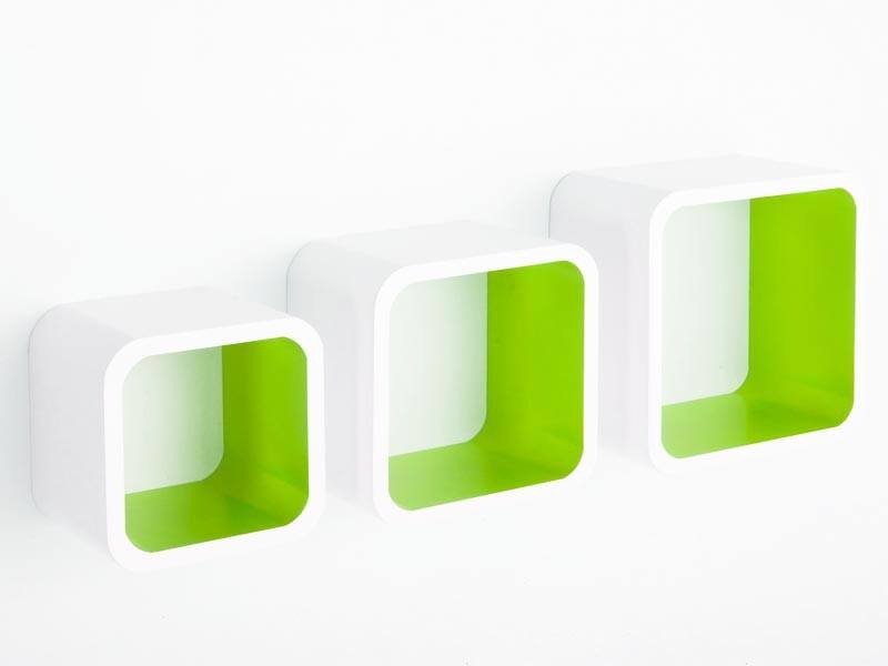 Casa Pura Cube Regal Cambridge Mitteldichte Holzfaserplatte Weiß, Grün