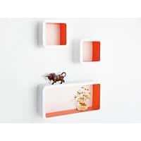 Casa Pura Cube Regal Oxford Mitteldichte Holzfaserplatte Weiß, Orange