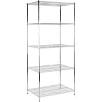 MAMMUT Gitterregal Everest Stahl Chrom 4 Fächer 900 x 450 x 1600 mm