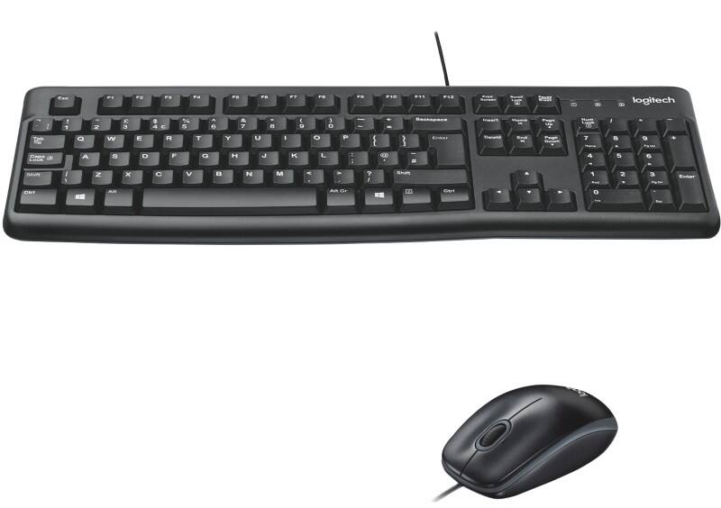 Logitech Tastatur-Maus-Set MK120 920-002563 Verkabelt Schwarz QWERTY Internationaler EER