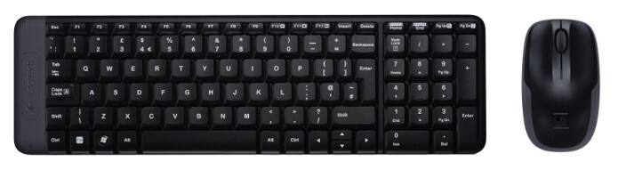 Logitech Tastatur-Maus-Set MK220 KB, M150 M 920-003168 Kabellos Schwarz QWERTY Internationaler EER