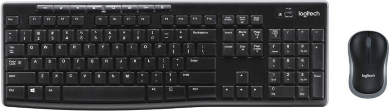 Logitech Tastatur-Maus-Set MK270 920-004509 Kabellos Schwarz QWERTY (US) International