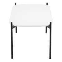 Paperflow Rechteckiger Beistelltisch Weiße Tischplatte Schwarzer Rahmen 4 Beine Meet 750 x 500 x 400 mm