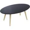Paperflow Ovaler Tisch Schwarze Tischplatte Buche Rahmen 4 Beine Scandi 850 x 350 x 500 mm