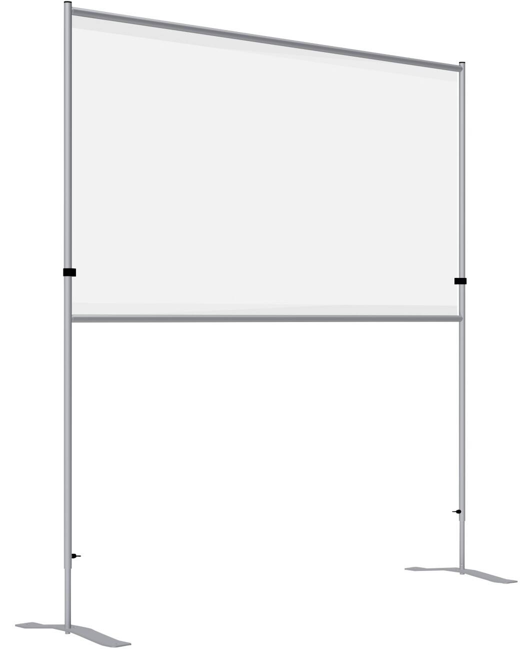 SKM Care Mobile Trennwand Höhenverstellbar Silber, Transparent 1800 x 1580 mm Schutzhöhe 800 mm