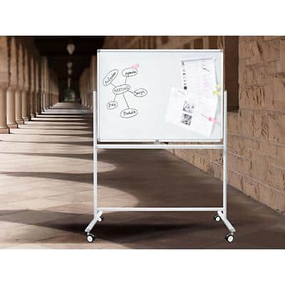 Master of Boards Whiteboard Stanford Lackiert Mobil & drehbar Weiß 120 x 180 cm