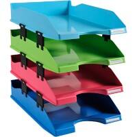 Exacompta Briefablage 1928 1131928SETD Polystyrol 2.000 Blatt Farbig sortiert 24,3 x 25,4 x 34,6 cm 4 Stück