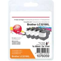 Office Depot Kompatible Brother LC3219XL Tintenpatrone Schwarz und 3 Farben 4 Stück