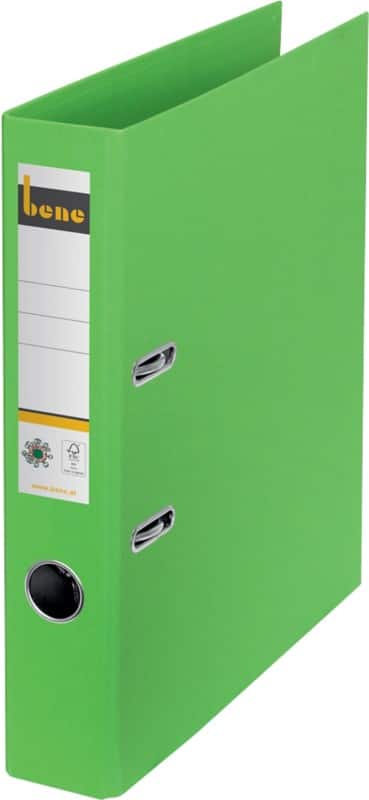 Bene No.1 Schmal Ordner DIN A4 52 mm Grün 2 Ringe 301600 GN Pappkarton Glatt Hochformat Recycled
