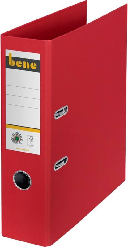 Bene No.1 Ordner Breit DIN A4 80 mm Rot 2 Ringe 301400RT Pappkarton Glatt Hochformat