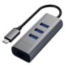 Satechi ST-TC2N1USB31AS USB-C Stecker zu 3 x USB-A, Ethernet Hub Adapter 3,75 Zoll Spacegrau