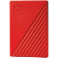 Western Digital 2 TB Festplatte Portable Extern My Passport USB 3.2 Typ A Automatische Sicherung, Kennwortschutz Rot